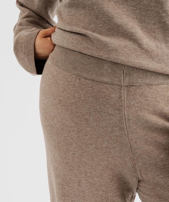 Pantalon large en maille avec taille élastique femme grande taille vue2 - GEMO (G TAILLE) - GEMO