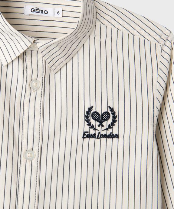 Chemise à rayures avec motif brodé poitrine garçon vue2 - GEMO (ENFANT) - GEMO