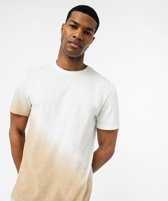 Tee-shirt manches courtes en coton flammé tie-and-dye homme vue2 - GEMO (HOMME) - GEMO