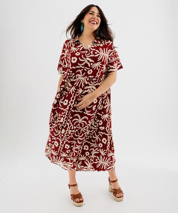 Robe longue imprimée avec col chemise femme grande taille vue4 - GEMO 4G GT - GEMO