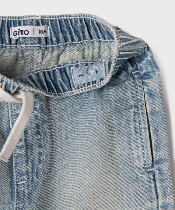 Short en jean délavé avec taille ajustable bébé garçon vue2 - GEMO(BEBE DEBT) - GEMO