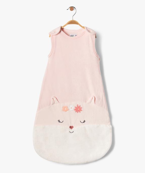Gigoteuse en velours TOG 2,5 avec motif en maille peluche bébé fille vue1 - GEMO 4G BEBE - GEMO