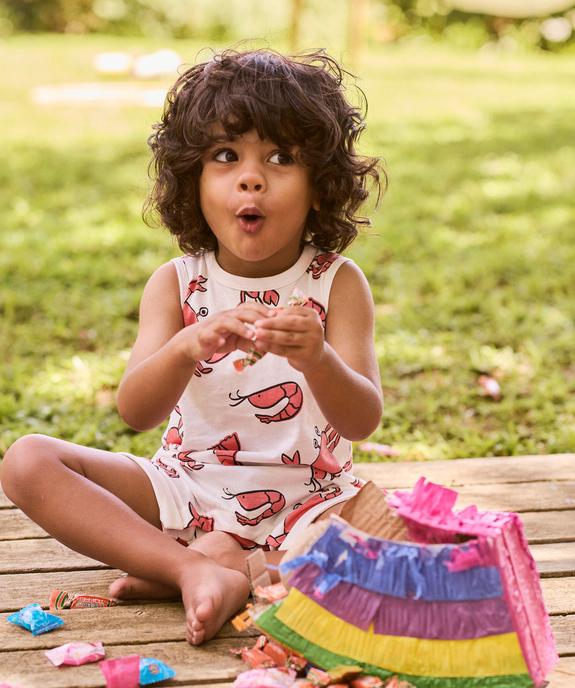Combishort avec motifs crustacés bébé garçon vue1 - GEMO 4G BEBE - GEMO