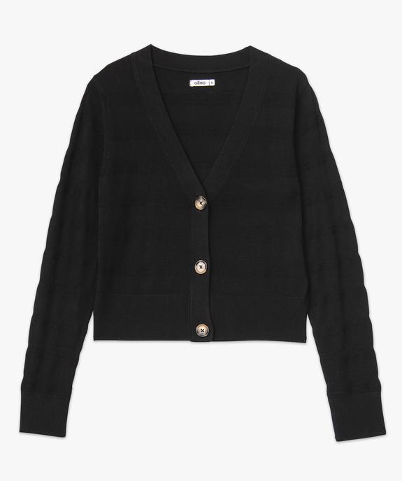 Gilet court à col V femme vue4 - GEMO 4G FEMME - GEMO