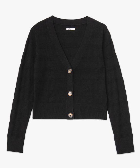 Gilet court à col V femme vue4 - GEMO 4G FEMME - GEMO