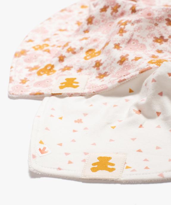 Bavoirs naissance façon bandana doublés éponge (lot de 2) - LuluCastagnette vue2 - LULUCASTAGNETTE - GEMO