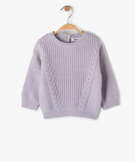 Pull bébé fille tout doux en maille fantaisie vue1 - GEMO(BEBE DEBT) - GEMO