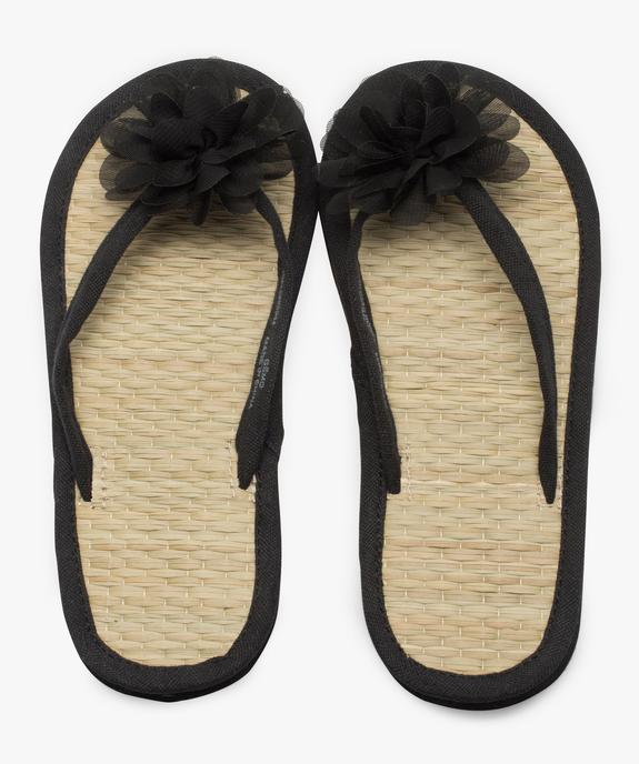 Tongs fille avec fleur en tissu et semelle en paille vue1 - GEMO (ENFANT) - GEMO
