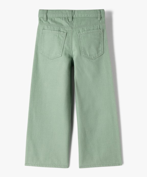 Pantalon large à taille ajustable en coton fille vue3 - GEMO 4G FILLE - GEMO