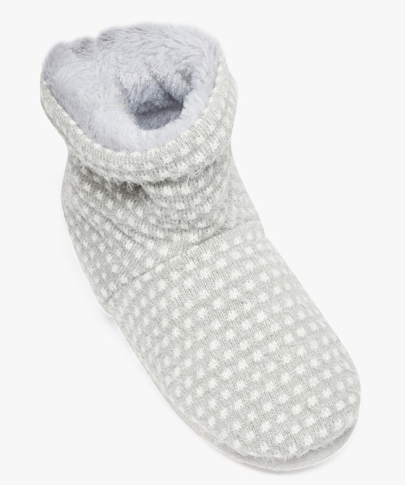 Chaussons montants  tricot bicolore vue5 - GEMO(HOMWR FEM) - GEMO