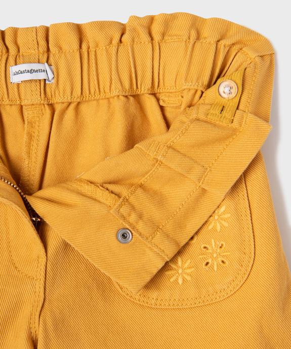Short en toile avec poches brodées fille - LuluCastagnette vue2 - LULU CASTAGNETTE GEMO FOR GOOD - GEMO