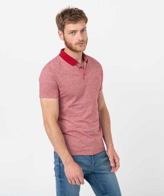 Polo homme à fines rayures et manches courtes vue1 - GEMO (HOMME) - GEMO