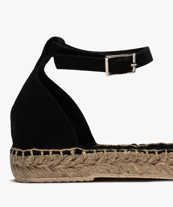 Sandales femme style espadrilles ouvertes sur les côtés Dessus en toile unie vue6 - GEMO (CASUAL) - GEMO