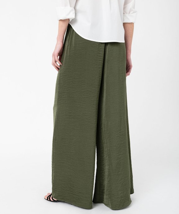 Pantalon large et fluide en satin uni femme vue3 - GEMO(FEMME PAP) - GEMO