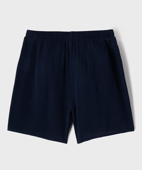 Short ample à taille élastiquée en viscose froissé fille vue3 - GEMO 4G FILLE - GEMO