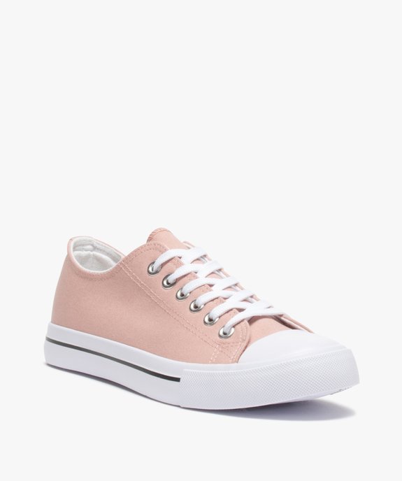 Baskets femme en toile à bout renforcé fermeture lacets vue2 - FOLLOW ME G4G - GEMO