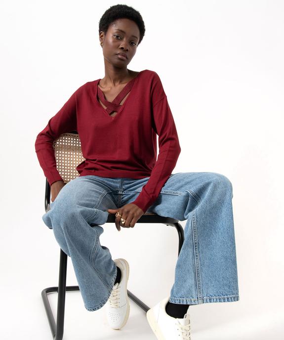 Pull fin à col rond avec dos croisé femme vue6 - GEMO 4G FEMME - GEMO