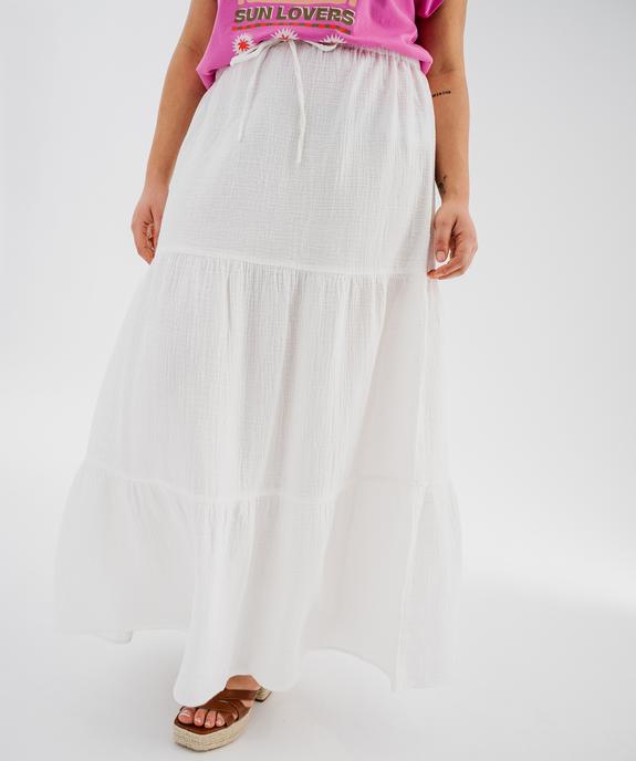 Jupe longue et ample en gaze de coton femme grande taille vue1 - GEMO (G TAILLE) - GEMO