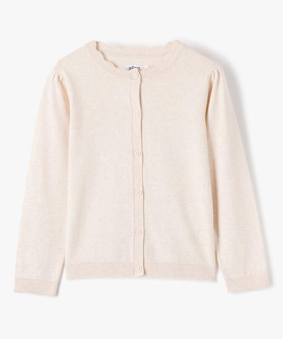 Gilet fille en maille fine à col fantaisie vue2 - GEMO (ENFANT) - GEMO