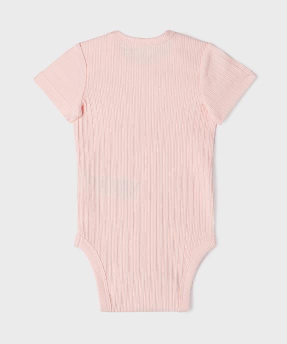 Body manches courtes encolure américaine bébé fille (lot de 3) vue3 - GEMO 4G BEBE - GEMO