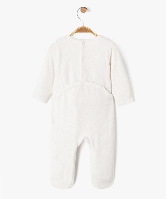 Pyjama en velours avec message sur le buste bébé vue4 - GEMO(BB COUCHE) - GEMO
