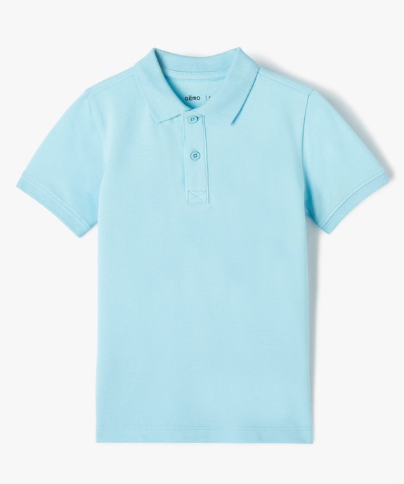 Polo à manches courtes uni garçon vue1 - GEMO (ENFANT) - GEMO