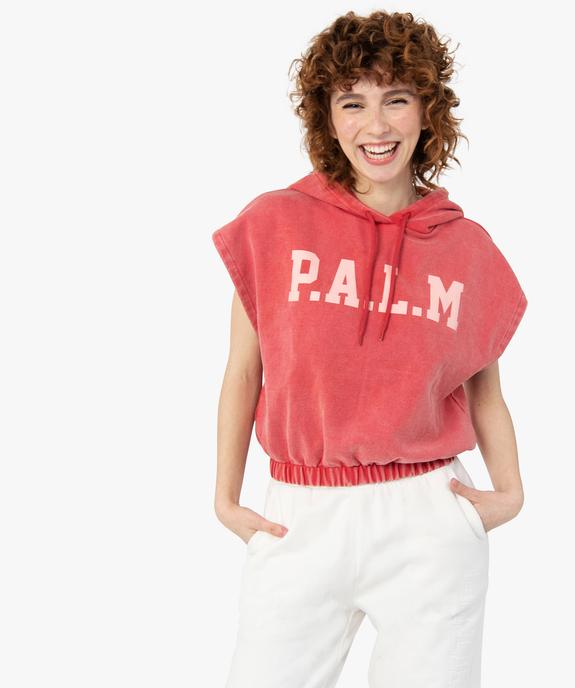 Sweat femme court sans manches à capuche – Camps United vue2 - CAMPS UNITED - GEMO