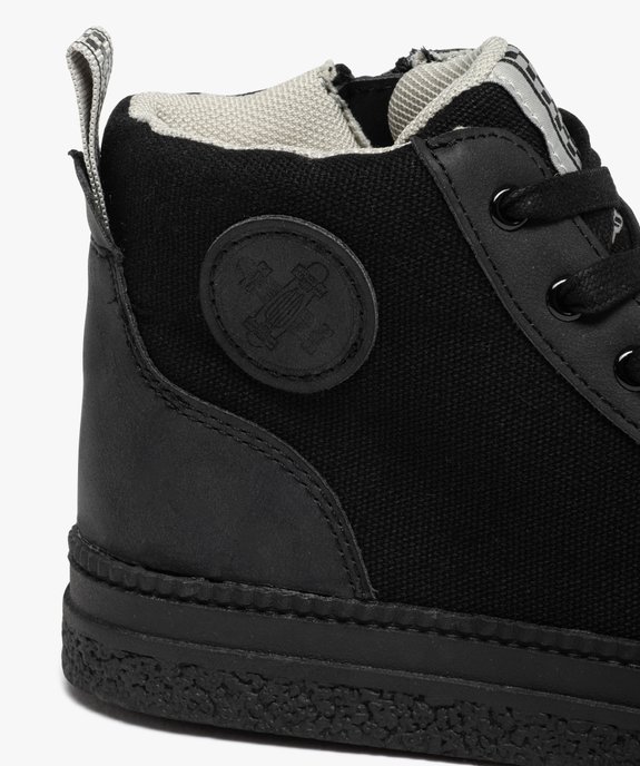 Baskets garçon mid-cut en toile unie à bout renforcé vue6 - GEMO 4G GARCON - GEMO