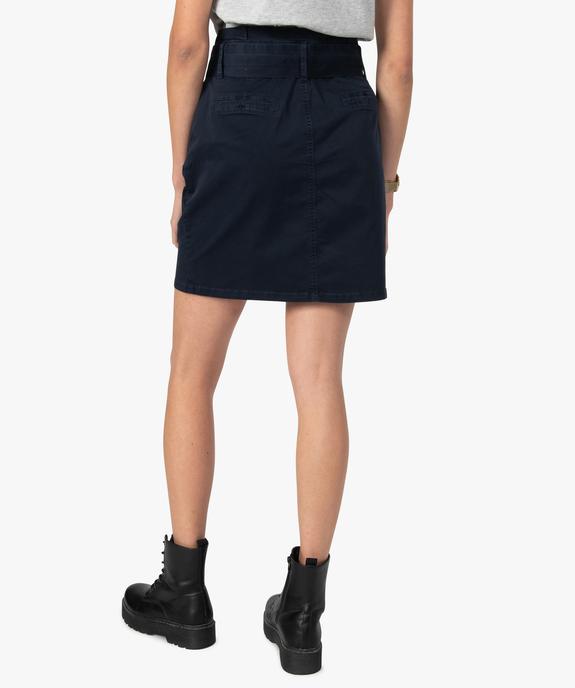 Jupe femme droite paper bag avec ceinture à nouer  vue3 - GEMO(FEMME PAP) - GEMO