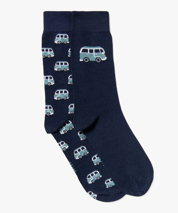 Chaussettes hautes à motif van homme (lot de 2) vue1 - GEMO(HOMWR HOM) - GEMO