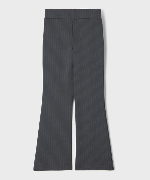 Pantalon rayé coupe flare en maille extensible fille vue3 - GEMO (JUNIOR) - GEMO
