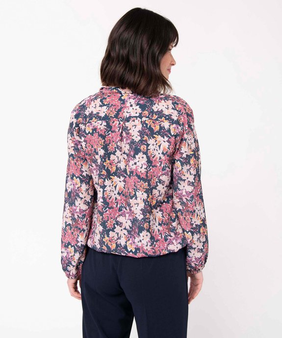 Blouse femme à manches longues forme cache-coeur  vue3 - GEMO(FEMME PAP) - GEMO