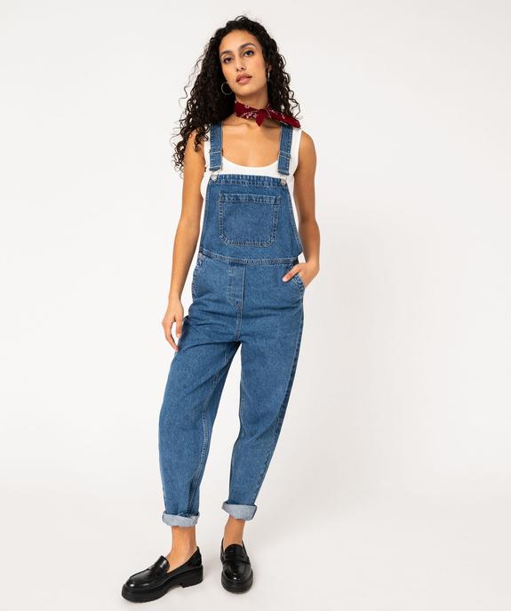 Salopette en jean coupe mom femme vue2 - GEMO 4G FEMME - GEMO