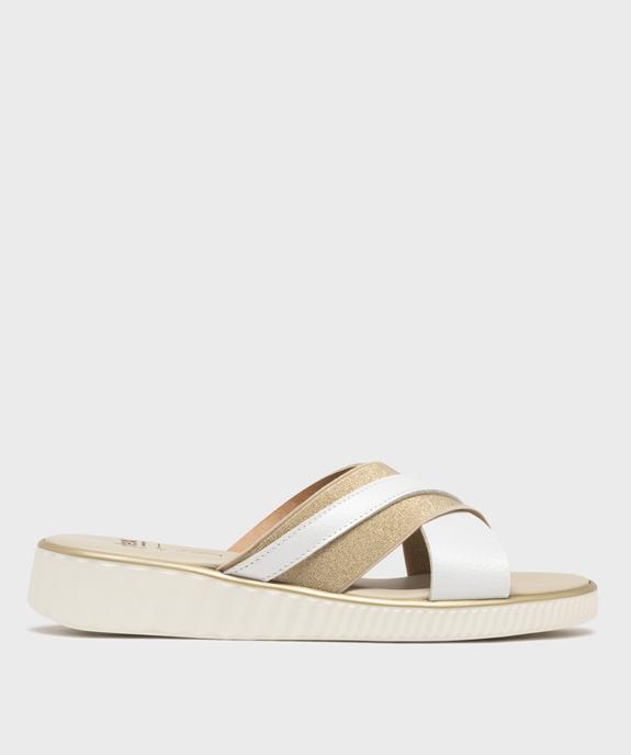 Mules confort à talon compensé et brides croisées femme vue1 - G'FLEX - GEMO