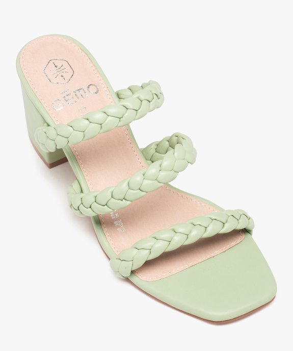 Mules femme à talon et brides tressées unies vue5 - GEMO(URBAIN) - GEMO
