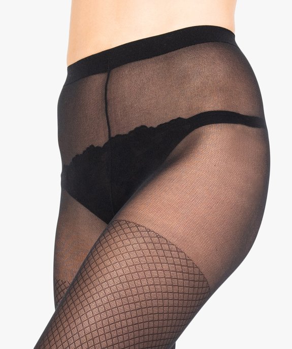 Collants femme fantaisie à petits losanges vue2 - GEMO(HOMWR FEM) - GEMO