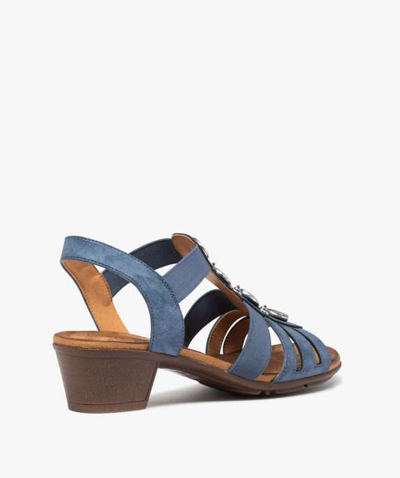 Sandales femme confort à talon et brides élastiquées vue4 - GEMO (CONFORT) - GEMO