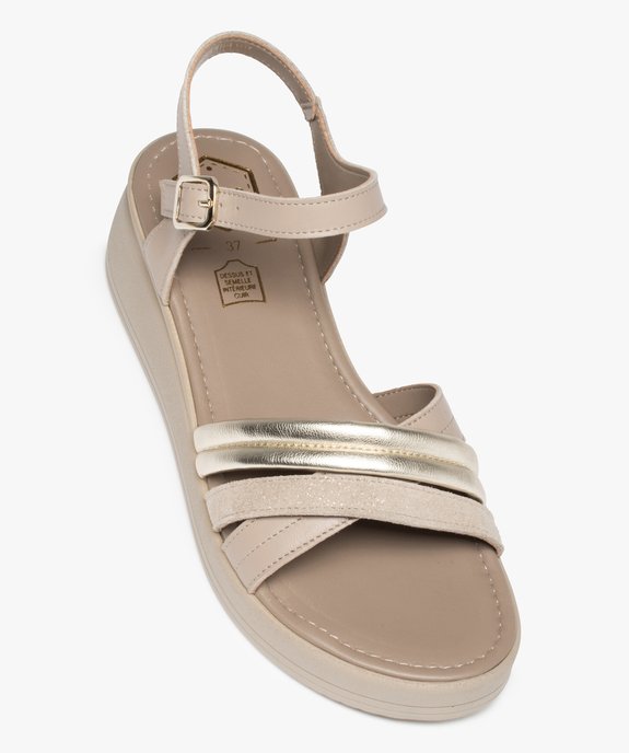 Sandales femme à talon et dessus cuir retourné – Tanéo vue5 - TANEO - GEMO