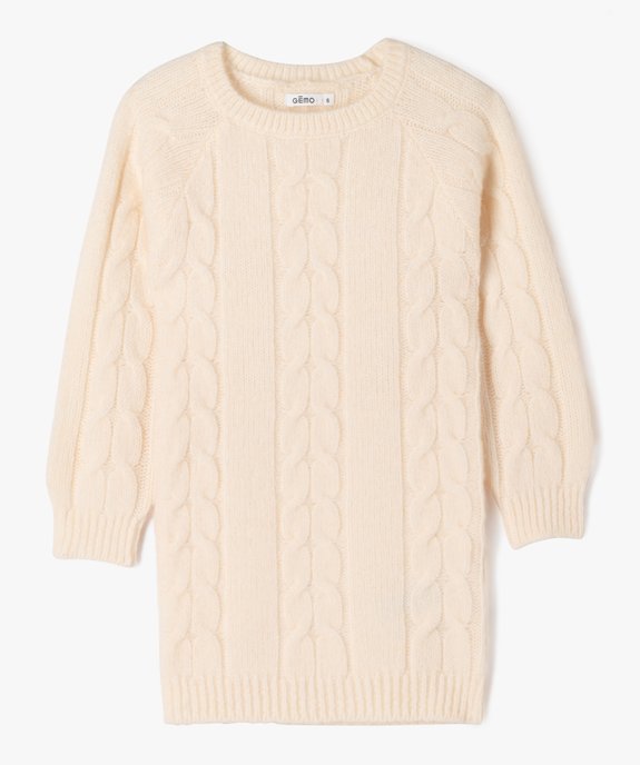 Robe pull en maille torsadée fille vue1 - GEMO (ENFANT) - GEMO