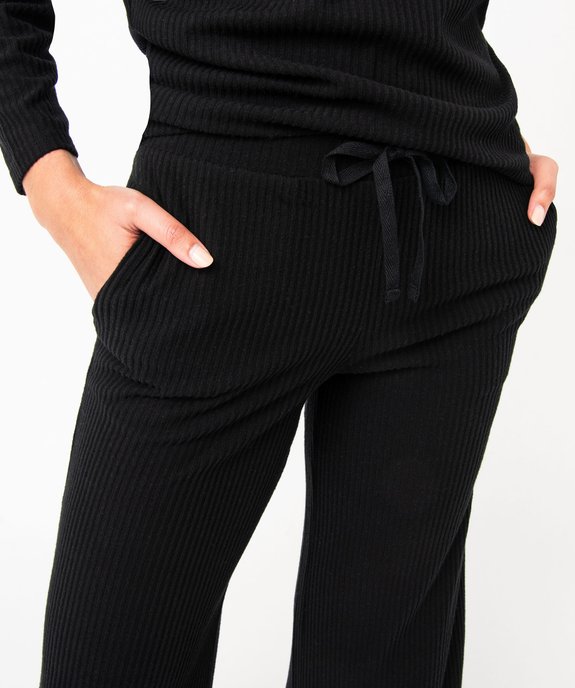 Bas de pyjama large en maille côtelée extra douce femme vue2 - GEMO 4G FEMME - GEMO