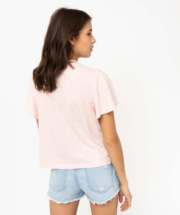 Tee-shirt à manches courtes papillon et poche en crochet femme - Camps United vue3 - CAMPS UNITED - GEMO