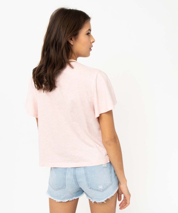 Tee-shirt à manches courtes papillon et poche en crochet femme - Camps United vue3 - CAMPS UNITED - GEMO
