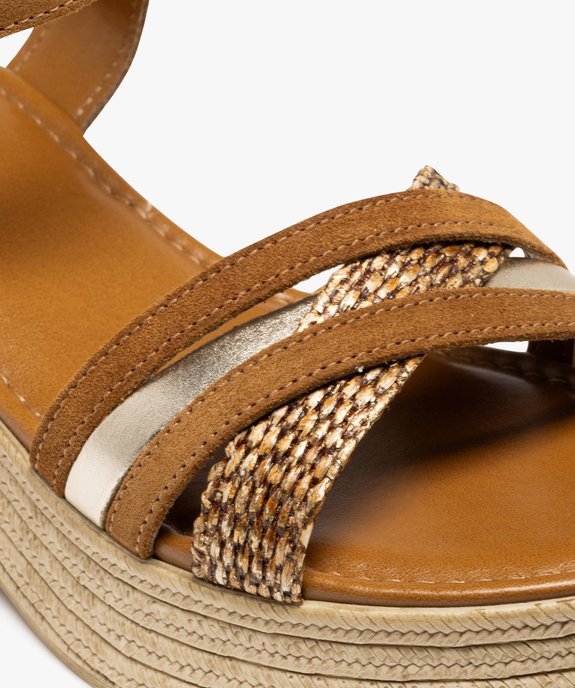 Sandales à brides avec semelle plateforme aspect corde femme - Tanéo vue6 - TANEO - GEMO
