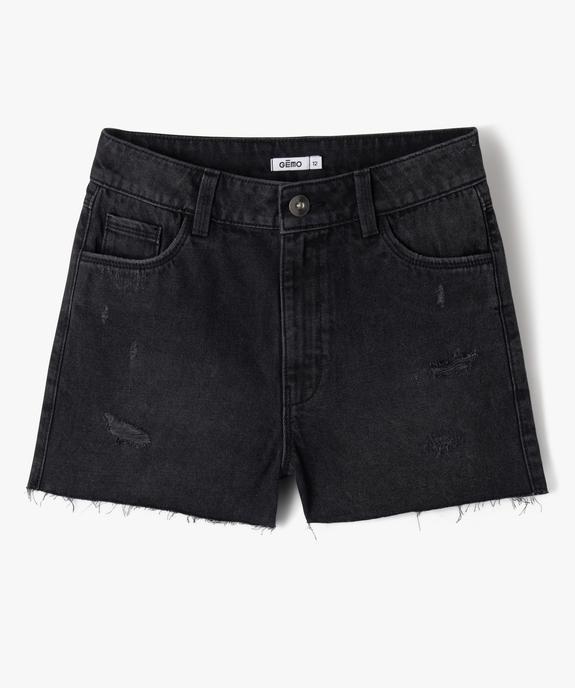 Short en jean aspect usé fille vue2 - GEMO 4G FILLE - GEMO