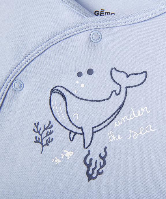 Pyjama en coton ouverture devant motif baleine bébé vue2 - GEMO 4G BEBE - GEMO