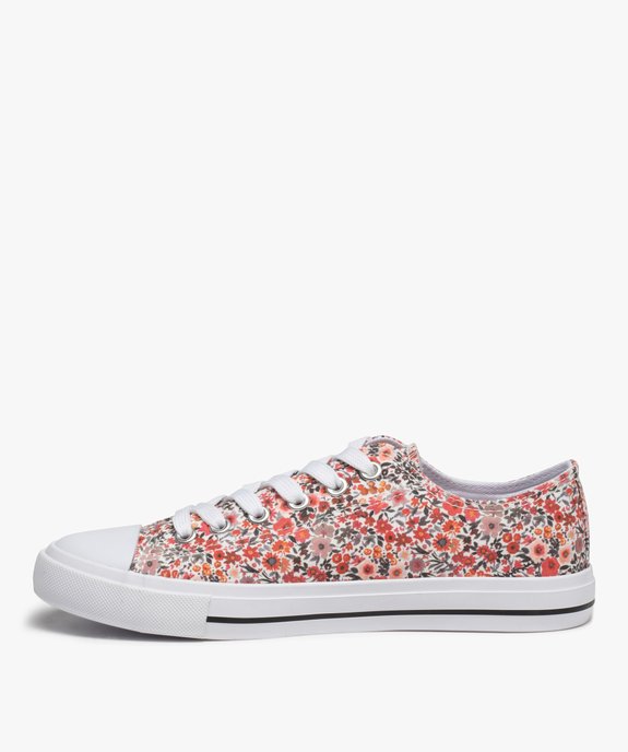Baskets femme en toile à bout renforcé fermeture lacets vue3 - GEMO 4G FEMME - GEMO