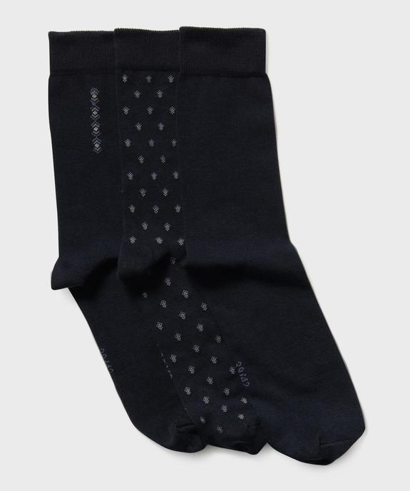 Chaussettes hautes à motifs homme (lot de 3) vue1 - GEMO(HOMWR HOM) - GEMO