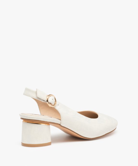 Escarpins femme unis à talon rond style rétro vue4 - GEMO(URBAIN) - GEMO