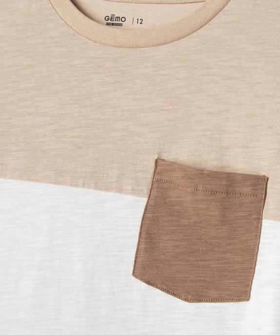 Tee-shirt manches courtes en jersey de coton flammé garçon vue2 - GEMO 4G GARCON - GEMO