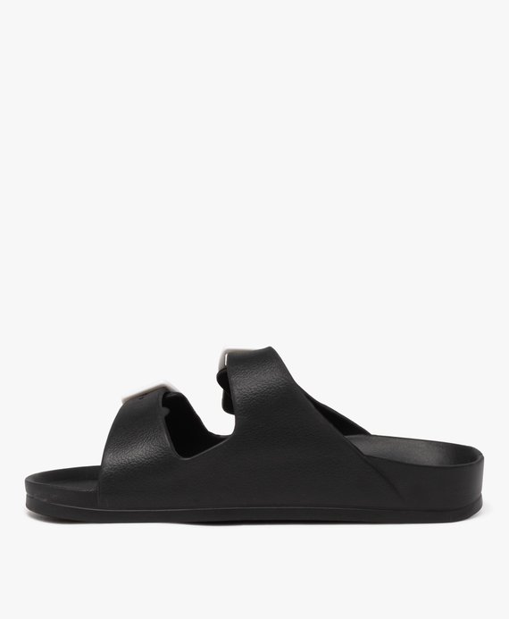 Mules de piscine femme unies à brides ajustables avec boucle contrastante vue3 - GEMO (PLAGE) - GEMO